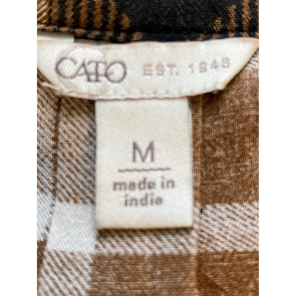 Cato Women’s M Tunic Dress Patchwork Plaid & Leopard Print Frayed Hem Boho Artsy - Picture 3 of 14